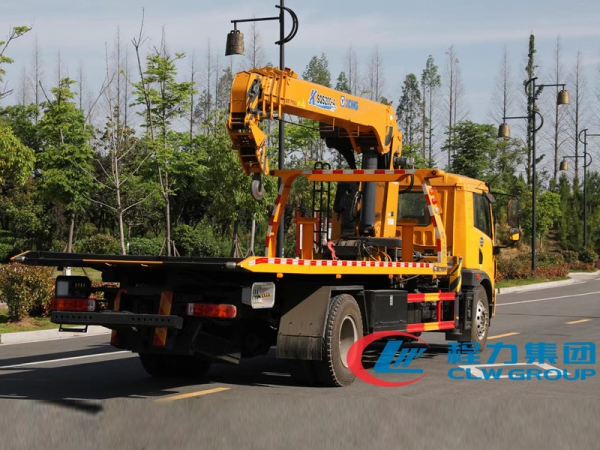 國六解放龍V帶吊平板清障拖車