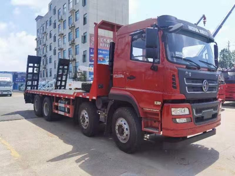 陜汽德龍前四后八平板運輸車